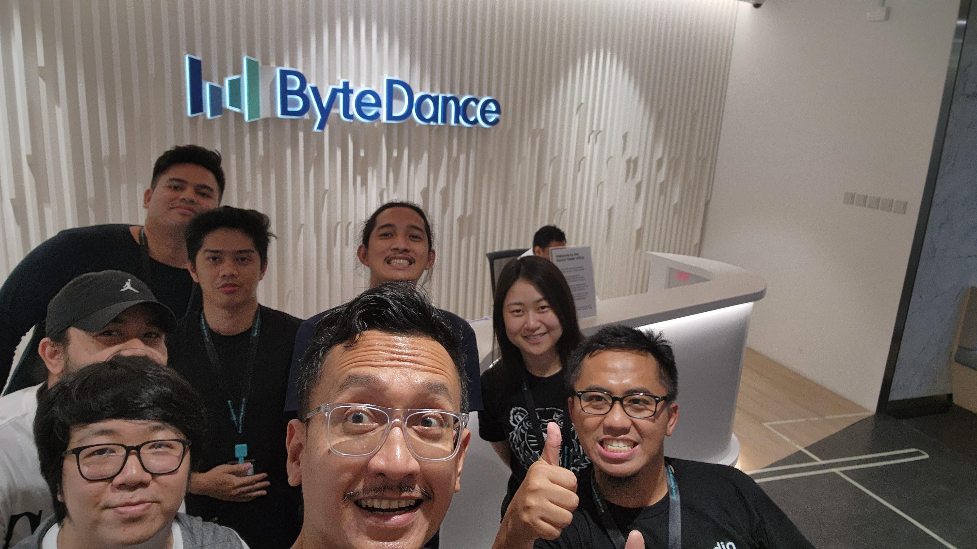 Posing with Bytedance Team in Singapore