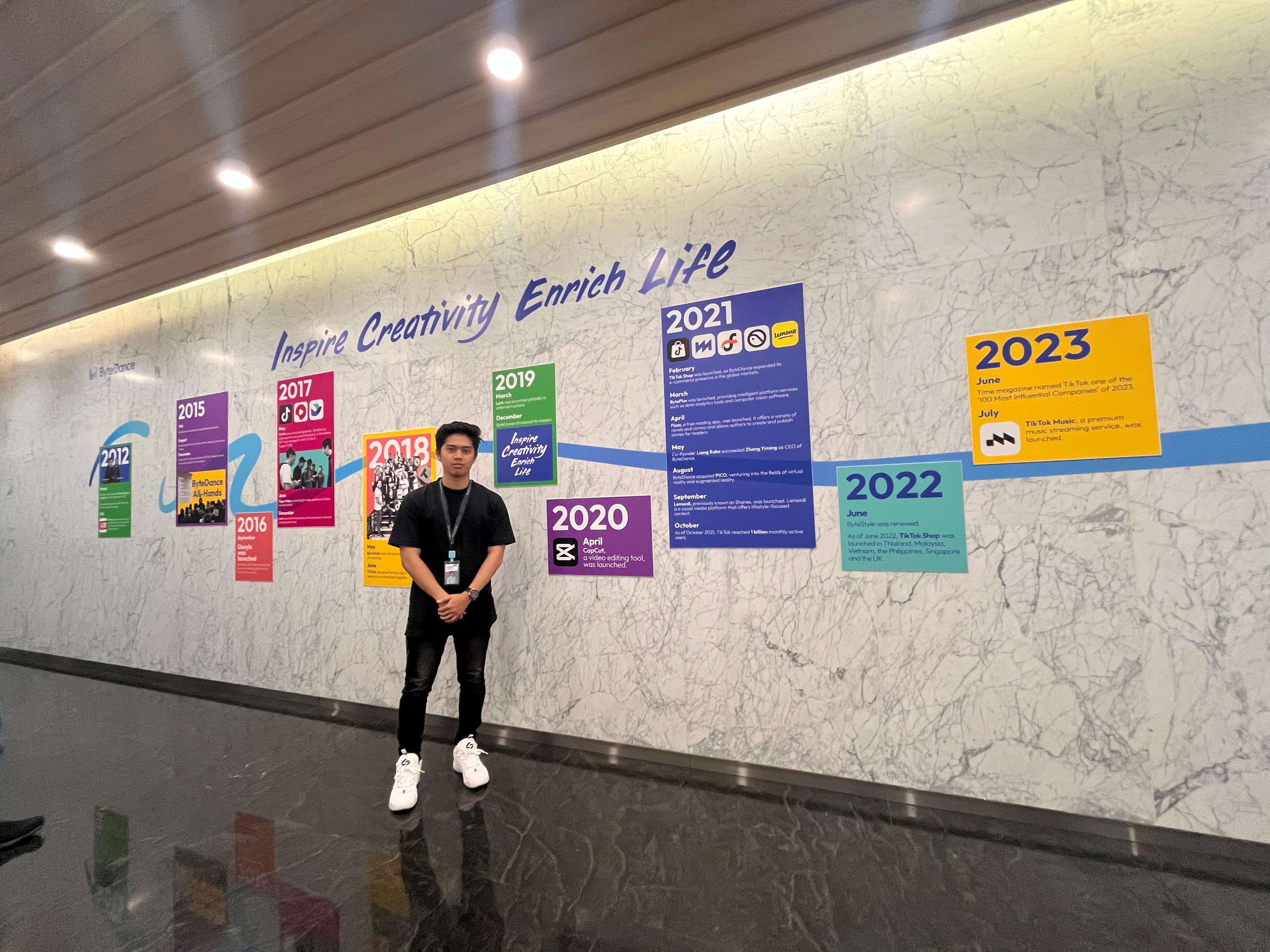 Posing with Bytedance Head Office